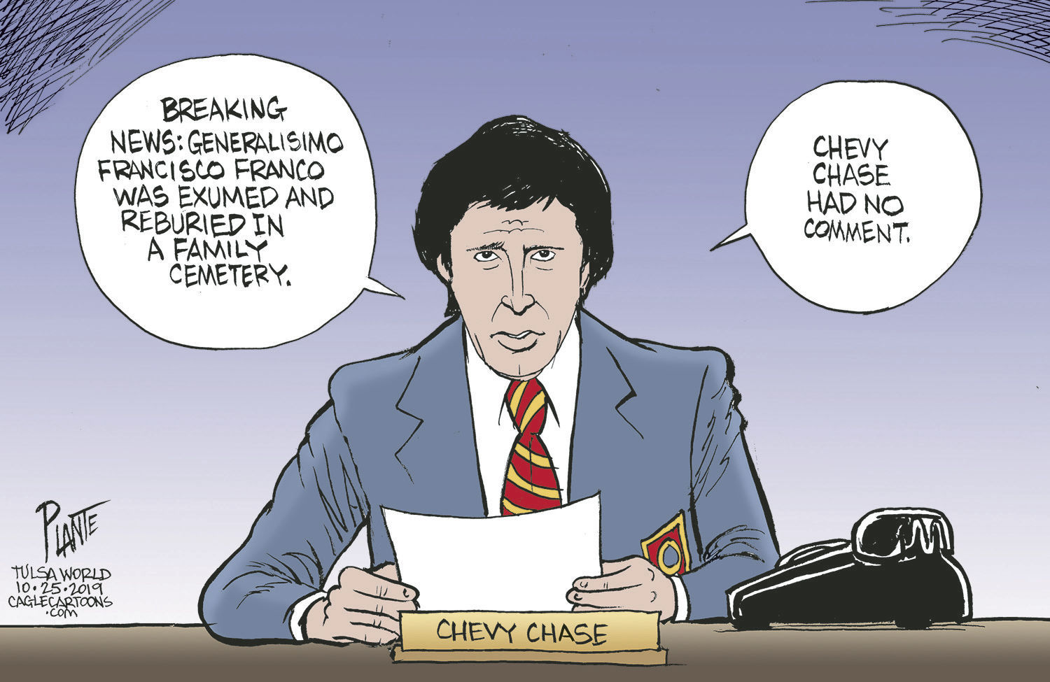 Bruce Plante Cartoon: Generalisimo Francisco Franco still dead